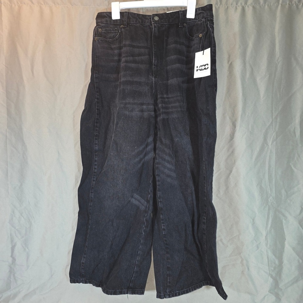 KBB by Kahlana Black Wash Wide Leg Low Rise Jeans Size 10 KBBB-004-2 NWT